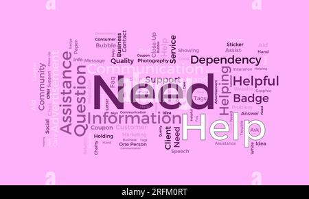 Word cloud background concept for Need help. service support assistant for customer communication quality sign. vector illustration. Stock Vector