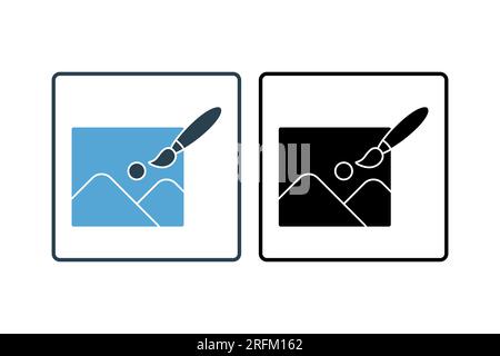 Painting icon. icon related to painting. solid icon style. Simple vector design editable Stock Vector