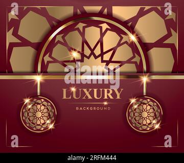 Luxury Golden Decorative Background, LUXURY WEDDING INVITATION CARD DESIGN TEMPLATE Stock Vector