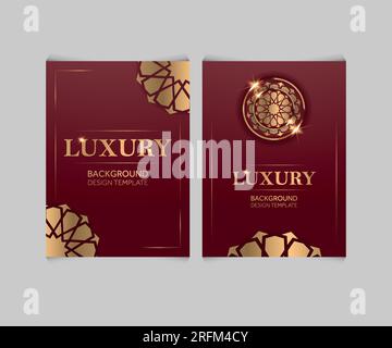 Luxury Golden Decorative Background, LUXURY WEDDING INVITATION CARD DESIGN TEMPLATE Stock Vector