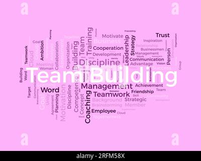 Word cloud background concept for Team building. Motivation coaching management with business assessment. vector illustration. Stock Vector