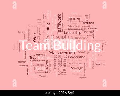 Word cloud background concept for Team building. Motivation coaching management with business assessment. vector illustration. Stock Vector