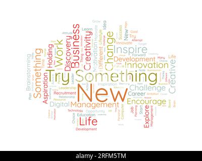 Word cloud background concept for try something new. Life motivation challenge for career success. vector illustration. Stock Vector