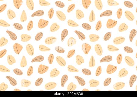 seamless pattern with oat flakes; breakfast; healthy diet background- vector illustration Stock Vector