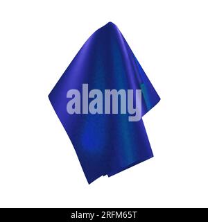 Blue shiny fabric, handkerchief or tablecloth hanging Stock Vector