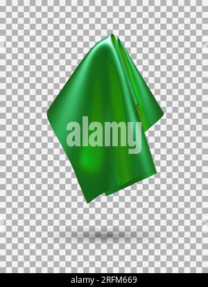 Green shiny fabric, handkerchief or tablecloth hanging Stock Vector