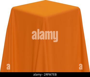 Orange fabric covering a cube or rectangular shape Stock Vector