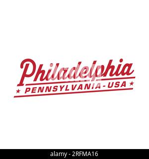 Philadelphia lettering design. Philadelphia, Pennsylvania typography design. Vector and illustration. Stock Vector