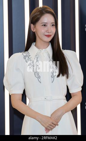 Seoul, South Korea. 4th Aug, 2023. South Korean actress and singer Im Yoon-ah, member of K-Pop girl group Girls Generation, attends a photocall for the Estee Lauder Launge Pop-Up Open event in Seoul, South Korea on August 4, 2023. (Photo by: Lee Young-ho/Sipa USA) Credit: Sipa USA/Alamy Live News Stock Photo