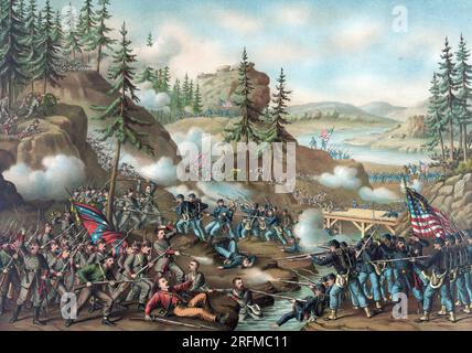 Battle of Chattanooga; Gen. Thomas' charge near Orchard Knob; Nov. 24' 1863 Stock Photo