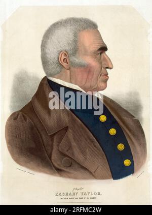 Zachary Taylor (November 24; 1784-July 9; 1850) was the 12th President of the United States; serving from March 1849 until his death in July 1850 Stock Photo