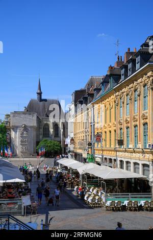 France, Hauts-de-France region, Nord department, Lille, Vieux Lille, Place Rihour, Stock Photo