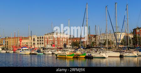 France, Hauts-de-France region, Nord department, Dunkirk, Bassin du Commerce, marina, Stock Photo