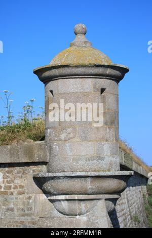 France, Normandy region, Manche, Val de Saire, Saint-Vaast-la-Hougue, Fort Vauban with its tower, 'Village préféré des Français' in 2019 (French people's favourite village) Stock Photo