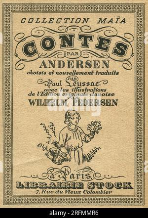 Title page from Hans Christian Andersen's 'Contes'. French edition of 1930 translated by Paul Leyssac and with illustrations from the original Danish edition by Wilhelm Pedersen. Stock Photo