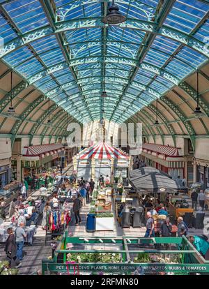 Internal daytime view looking across the Grainger Market in Newcastle upon Tyne, Tyne and Wear, England, United Kingdom Stock Photo