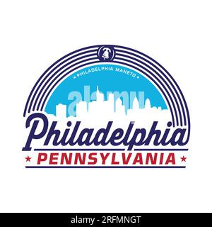 Philadelphia, Pennsylvania. Logo design template. Vector and illustration. Stock Vector