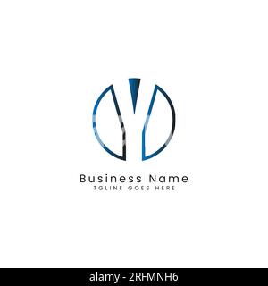 Letter Y logo, Round shape symbol, Digital, Technology, Media, Cutout Design Stock Vector