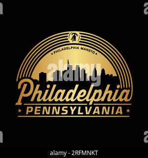 Philadelphia, Pennsylvania. Logo design template. Vector and illustration. Stock Vector