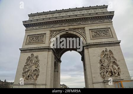 Triumphal Arch - Arc de Triomphe - Paris, France Stock Photo
