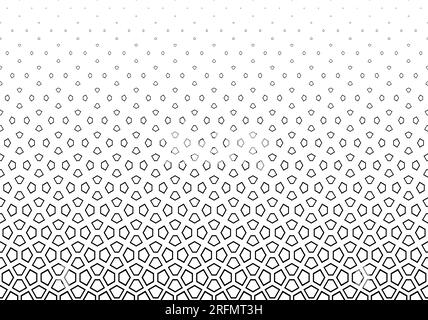 Seamless geometric pattern of black figures on a white background.Option with an average fade out. Contoured lines Stock Vector