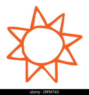 Hand drawn Sun painted with ink brush Stock Vector