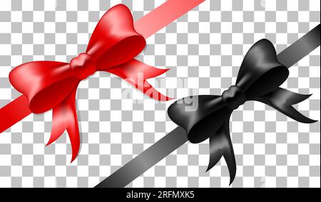 Black and white ribbon bows wrapping. On gray background Stock Vector Image  & Art - Alamy