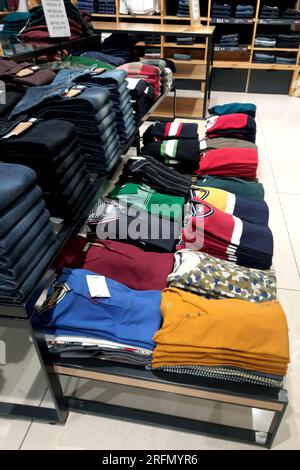 18-10-2021 Indore, M.P. India. Clothes for sale at market, clothes on display at store in the Shoppes, select focus Stock Photo