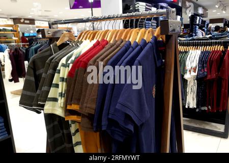 18-10-2021 Indore, M.P. India. Clothes for sale at market, clothes on display at store in the Shoppes, select focus Stock Photo