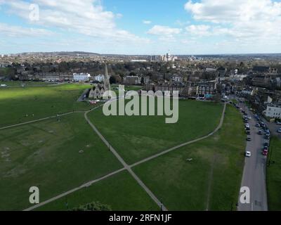 All Saints, Blackheath Church London UK drone aerial view Stock Photo