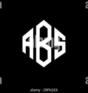 ABS letter logo design with polygon shape. ABS polygon and cube shape logo design. ABS hexagon vector logo template white and black colors. ABS monogr Stock Vector