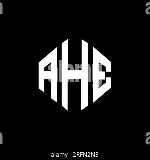 AHE letter logo design with polygon shape. AHE polygon and cube shape ...