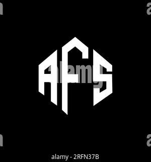 AFS letter logo design with polygon shape. AFS polygon and cube shape logo design. AFS hexagon vector logo template white and black colors. AFS monogr Stock Vector