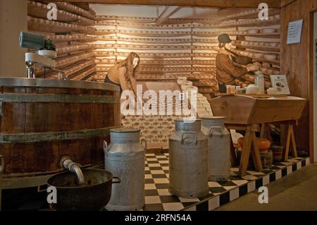 Small museum inside Henri Willig cheese shop in the city center of Amsterdam, Netherlands Stock Photo