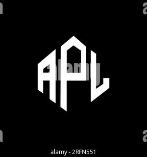 APM letter logo design with polygon shape. APM polygon and cube shape logo design. APM hexagon vector logo template white and black colors. APM monogr Stock Vector
