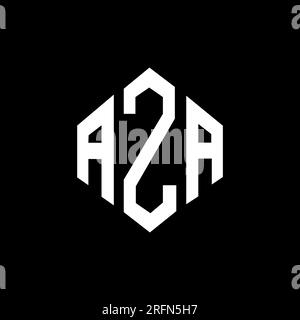 AZA letter logo design with polygon shape. AZA polygon and cube shape logo design. AZA hexagon vector logo template white and black colors. AZA monogr Stock Vector