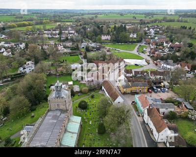 Finchingfield Village in Essex UK drone aerial view Stock Photo