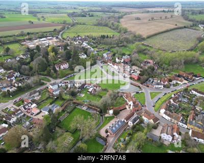 Finchingfield Village in Essex UK drone aerial view Stock Photo