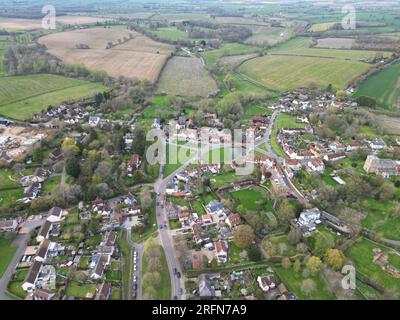 Finchingfield Village in Essex UK drone aerial view Stock Photo