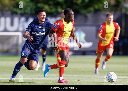 Deventer, Netherlands. 04th Aug, 2023. DEVENTER, Stadium De Adelaarshorst,  04-08-2023, season 2023/2024, Dutch Eredivisie. during the match Go Ahead  Eagles - AE Kifisia, final result 2-2, GA Eagles player Jakob Breum (Photo