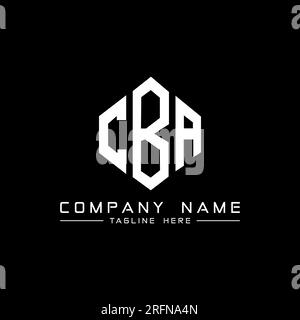 CBA letter logo design with polygon shape. CBA polygon and cube shape logo design. CBA hexagon vector logo template white and black colors. CBA monogr Stock Vector