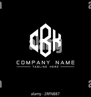 CBK letter logo design with polygon shape. CBK polygon and cube shape logo design. CBK hexagon vector logo template white and black colors. CBK monogr Stock Vector