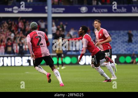 Nathan Tella of Southampton celebrates his goal to make it 0-1