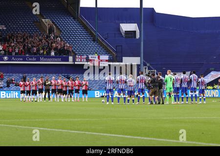 Remembering Trevor Francis and Chris Bart-Williams who recently passed during the Sky Bet Championship match Sheffield Wednesday vs Southampton at Hillsborough, Sheffield, United Kingdom, 4th August 2023  (Photo by Alfie Cosgrove/News Images) Stock Photo