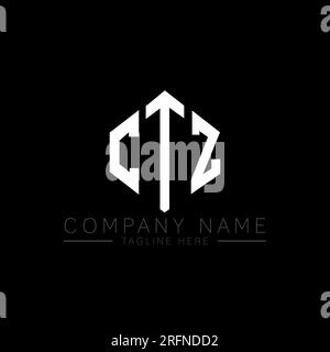 CTZ letter logo design with polygon shape. CTZ polygon and cube shape logo design. CTZ hexagon vector logo template white and black colors. CTZ monogr Stock Vector