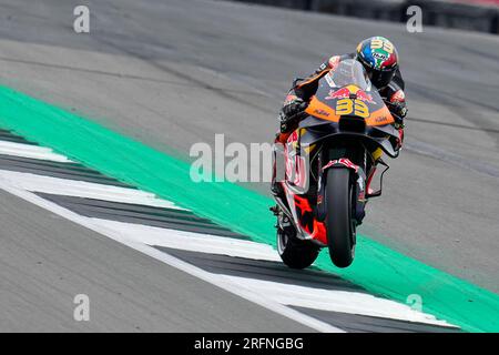 Silverstone, UK. 04th Aug, 2023. Free practice before MotoGP Monster Energy British Grand Prix at Silverstone Circuit. August 04, 2023 In picture: Brad Binder Entrenamientos libres previos al Gran Premio Monster Energy de MotoGP de Gran Bretaña en el Circuito de Silverstone, 04 de Agosto de 2023 POOL/ MotoGP.com/Cordon Press Images will be for editorial use only. Mandatory credit: © MotoGP.com Credit: CORDON PRESS/Alamy Live News Stock Photo