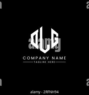 DLG letter logo design with polygon shape. DLG polygon and cube shape ...