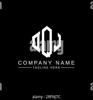 DQJ letter logo design with polygon shape. DQJ polygon and cube shape ...