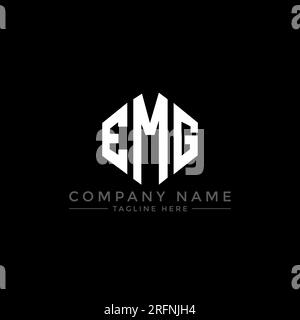EMG letter logo design with polygon shape. EMG polygon and cube shape ...