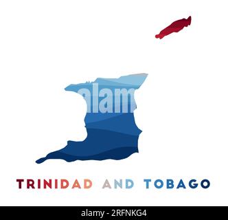 Trinidad and Tobago MAP in Blue, Country Border, Trinidad and Tobago 